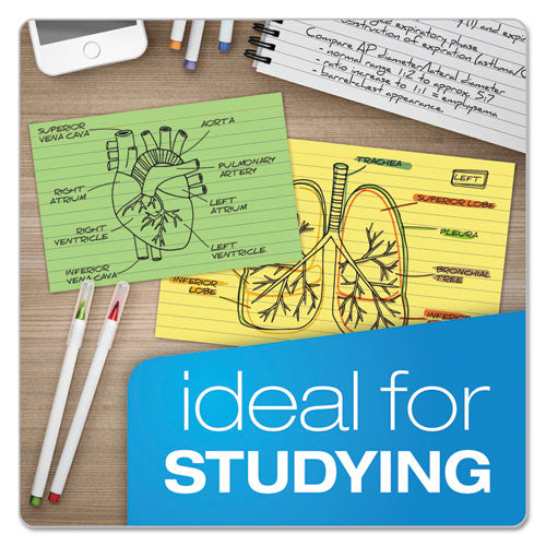 Oxford™ Ruled Index Cards, 3 X 5, Canary, 100-pack freeshipping - TVN Wholesale