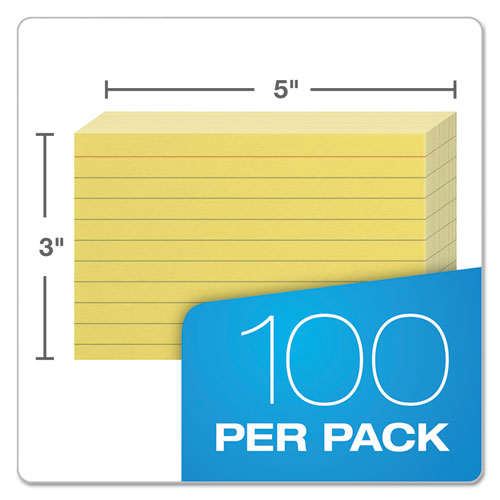 Oxford™ Ruled Index Cards, 3 X 5, Canary, 100-pack freeshipping - TVN Wholesale