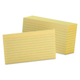 Oxford™ Ruled Index Cards, 3 X 5, Canary, 100-pack freeshipping - TVN Wholesale