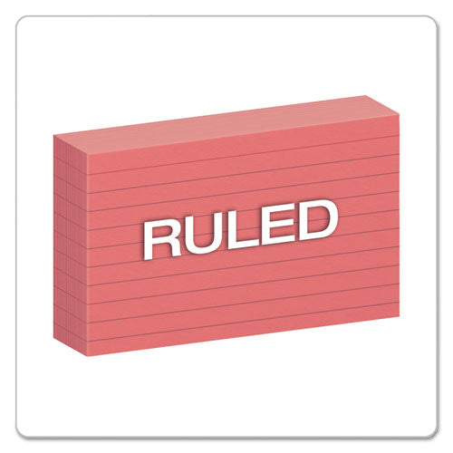 Oxford™ Ruled Index Cards, 3 X 5, Cherry, 100-pack freeshipping - TVN Wholesale