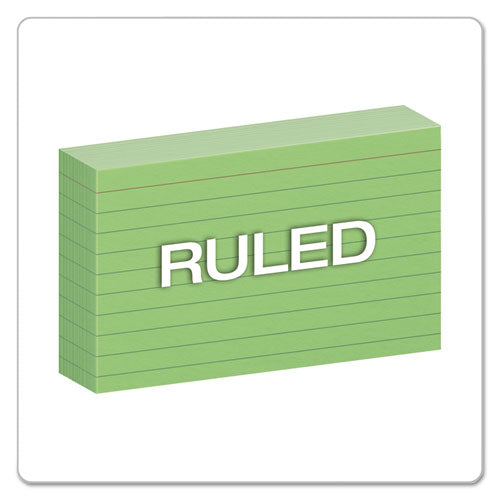 Oxford™ Ruled Index Cards, 3 X 5, Green, 100-pack freeshipping - TVN Wholesale