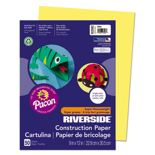 Pacon® Riverside Construction Paper, 76lb, 9 X 12, Yellow, 50-pack freeshipping - TVN Wholesale