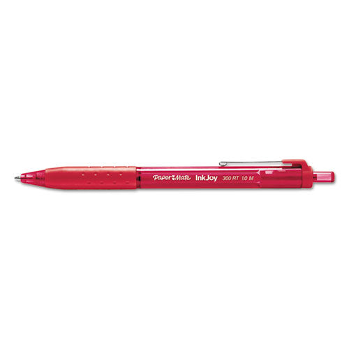 Paper Mate® Inkjoy 300 Rt Ballpoint Pen, Refillable, Retractable, Medium 1 Mm, Red Ink, Red Barrel, Dozen freeshipping - TVN Wholesale
