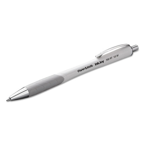 Paper Mate® Inkjoy 700 Rt Ballpoint Pen, Retractable, Medium 1 Mm, Black Ink, White Barrel, Dozen freeshipping - TVN Wholesale