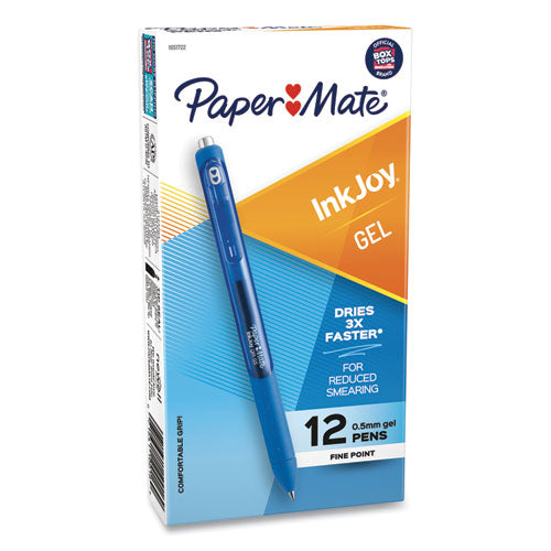 Paper Mate® Inkjoy Gel Pen, Retractable, Micro 0.5 Mm, Blue Ink, Blue Barrel, Dozen freeshipping - TVN Wholesale