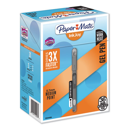 Paper Mate® Inkjoy Gel Pen Value Pack, Stick, Medium 0.7 Mm, Black Ink, Black Barrel, 36-pack freeshipping - TVN Wholesale