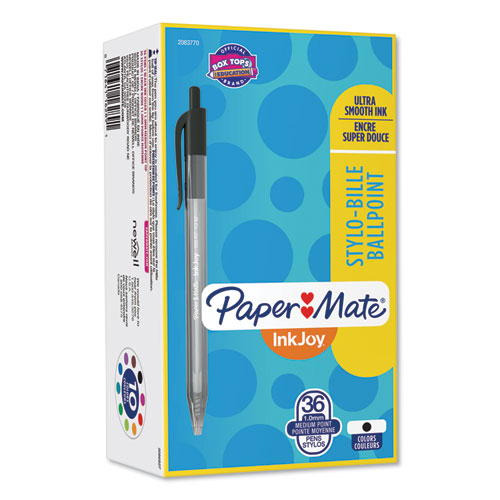 Paper Mate® Inkjoy 100 Rt Ballpoint Pen, Retractable, Medium 1 Mm, Black Ink, Gray Barrel, 36-pack freeshipping - TVN Wholesale