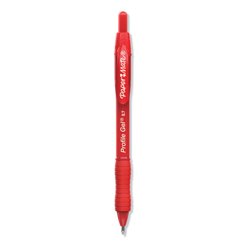 Paper Mate® Profile Gel Pen, Retractable, Medium 0.7 Mm, Red Ink, Translucent Red Barrel, Dozen freeshipping - TVN Wholesale