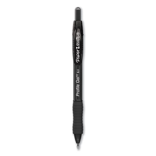 Paper Mate® Profile Gel Pen, Retractable, Fine 0.5 Mm, Black Ink, Translucent Black Barrel, Dozen freeshipping - TVN Wholesale