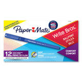 Paper Mate® Write Bros. Grip Ballpoint Pen, Stick, Medium 1 Mm, Blue Ink, Blue Barrel, Dozen freeshipping - TVN Wholesale