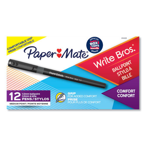 Paper Mate® Write Bros. Grip Ballpoint Pen, Stick, Medium 1 Mm, Black Ink, Black Barrel, Dozen freeshipping - TVN Wholesale