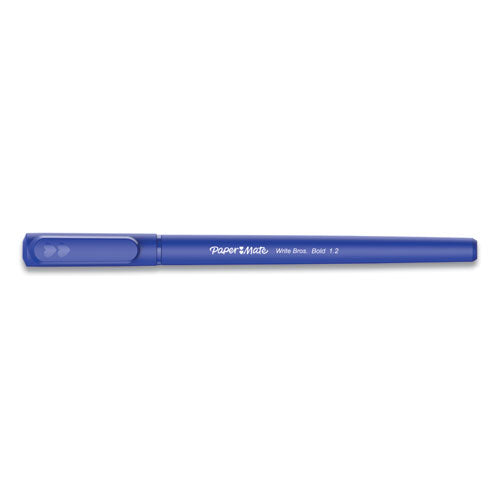 Paper Mate® Write Bros. Ballpoint Pen, Stick, Bold 1.2 Mm, Blue Ink, Blue Barrel, Dozen freeshipping - TVN Wholesale