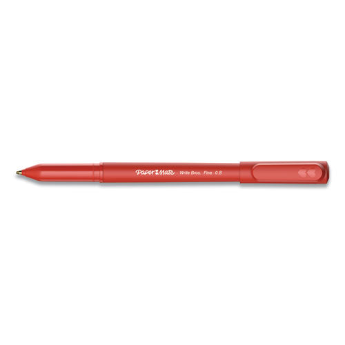 Paper Mate® Write Bros. Ballpoint Pen, Stick, Fine 0.8 Mm, Red Ink, Red Barrel, Dozen freeshipping - TVN Wholesale