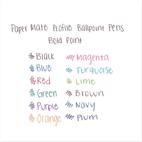 Paper Mate® Profile Ballpoint Pen, Retractable, Bold 1.4 Mm, Purple Ink, Purple Barrel, Dozen freeshipping - TVN Wholesale