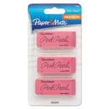 Paper Mate® Pink Pearl Eraser, For Pencil Marks, Rectangular Block, Large, Pink, 3-pack freeshipping - TVN Wholesale