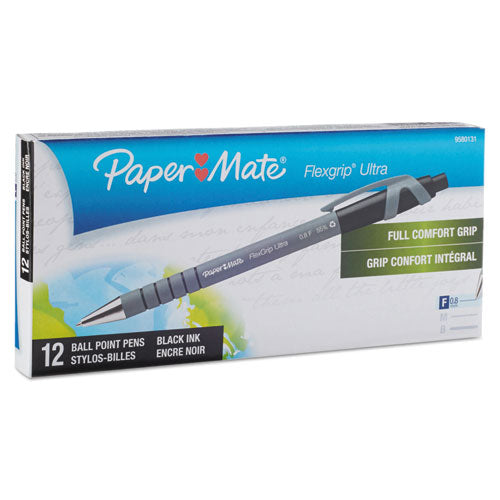 Paper Mate® Flexgrip Ultra Ballpoint Pen, Retractable, Fine 0.8 Mm, Black Ink, Gray-black Barrel, Dozen freeshipping - TVN Wholesale