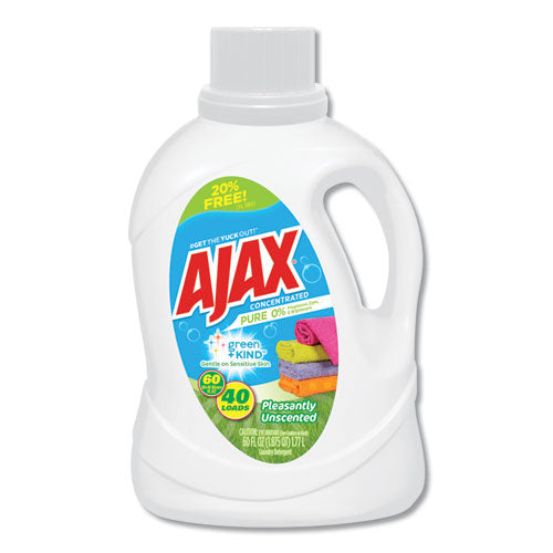 Ajax® Laundry Detergent Liquid, Green And Kind, Unscented, 40 Loads, 60 Oz Bottle, 6-carton freeshipping - TVN Wholesale