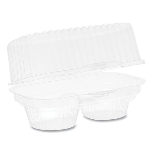 Pactiv Evergreen Clearview Bakery Cupcake Container, 2-compartment, 6.75 X 4 X 4, Clear, 100-carton freeshipping - TVN Wholesale