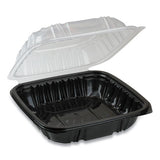 Earthchoice Dual Color Hinged-lid Takeout Container, 1-compartment, 28 Oz, 7.5 X 7.5 X 3, Black-clear, 150-carton