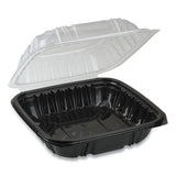 Earthchoice Dual Color Hinged-lid Takeout Container, 1-compartment, 38 Oz, 8.5 X 8.5 X 3, Black-clear, 150-carton