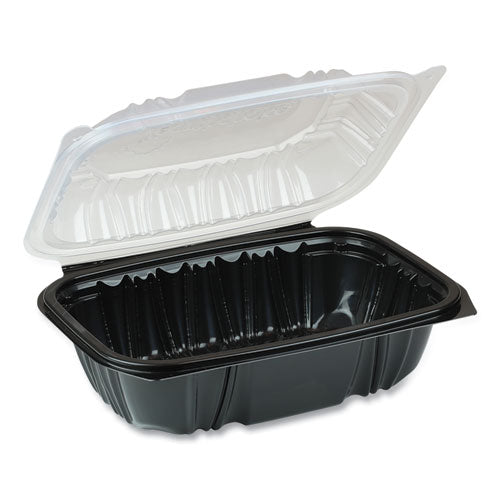 Pactiv Evergreen Earthchoice Dual Color Hinged-lid Takeout Container, 34 Oz, 9 X 6 X 3, 1-compartment, Black-clear, 140-carton freeshipping - TVN Wholesale