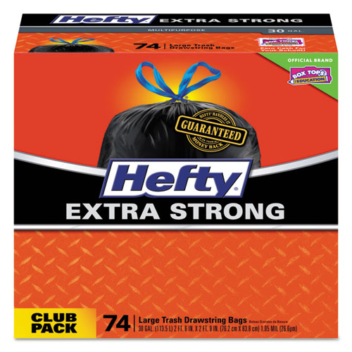 Hefty® Ultra Strong Tall Kitchen And Trash Bags, 30 Gal, 1.1 Mil, 30" X 33", Black, 74-box freeshipping - TVN Wholesale