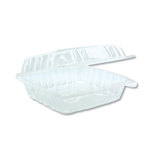 Pactiv Evergreen Hinged Lid Container, 8.34 X 8.24 X 3.05, Clear, 200-carton freeshipping - TVN Wholesale