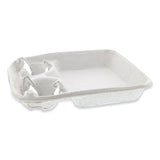 Earthchoice Two-cup Carrier With Food Tray, 8 Oz To 24 Oz, Two Cups, Natural, 200-carton