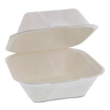 Earthchoice Bagasse Hinged Lid Container, Single Tab Lock, 6