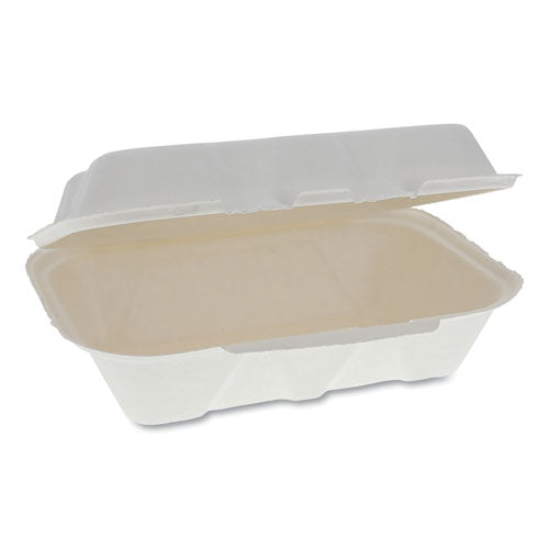 Pactiv Evergreen Earthchoice Bagasse Hinged Lid Container, Dual Tab Lock, 9.1 X 6.1 X 3.3, Natural, 150-carton freeshipping - TVN Wholesale