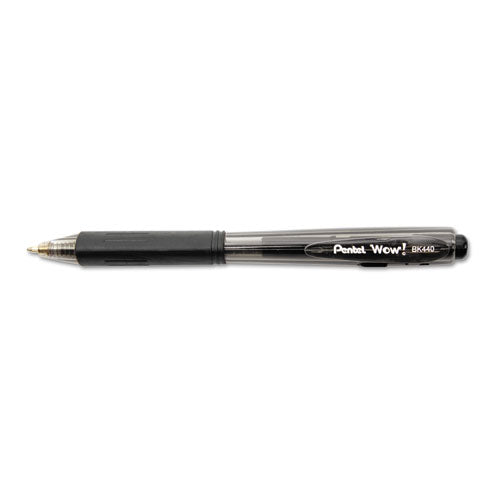 Pentel® Wow! Ballpoint Pen, Retractable, Medium 1 Mm, Black Ink, Black Barrel, Dozen freeshipping - TVN Wholesale