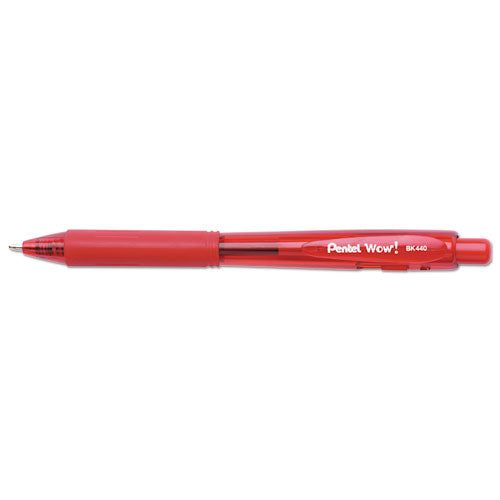Pentel® Wow! Ballpoint Pen, Retractable, Medium 1 Mm, Red Ink, Red Barrel, Dozen freeshipping - TVN Wholesale