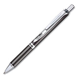 Energel Alloy Rt Gel Pen, Retractable, Medium 0.7 Mm, Black Ink, Black Barrel