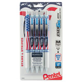 Pentel® Energel Rtx Gel Pen, Retractable, Medium 0.7 Mm, Black Ink, Red-white-blue Barrel, 5-pack freeshipping - TVN Wholesale