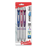 Energel Pearl Gel Pen, Retractable, Medium 0.7 Mm, Assorted Ink And Barrel, 3-pack