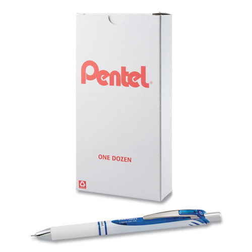 Pentel® Energel Pearl Gel Pen, Retractable, Medium 0.7 Mm, Blue Ink, White-blue Barrel, Dozen freeshipping - TVN Wholesale