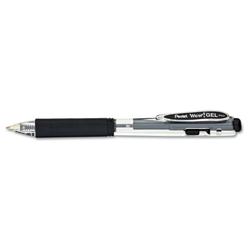 Pentel® Wow! Gel Pen, Retractable, Medium 0.7 Mm, Black Ink, Clear-black Barrel, Dozen freeshipping - TVN Wholesale