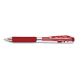 Wow! Gel Pen, Retractable, Medium 0.7 Mm, Red Ink, Clear-red Barrel, Dozen