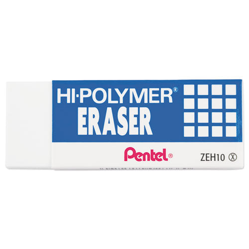Pentel® Hi-polymer Eraser, For Pencil Marks, Rectangular Block, Medium, White, 3-pack freeshipping - TVN Wholesale
