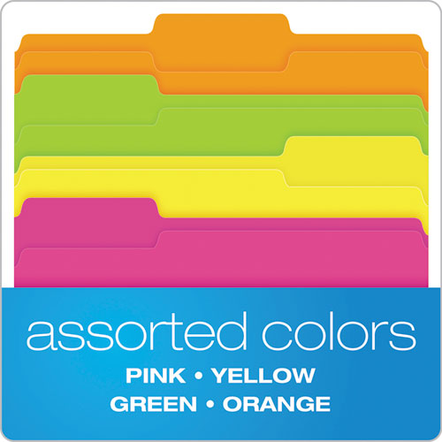 Pendaflex® Glow File Folders, 1-3-cut Tabs, Letter Size, Assorted, 24-pack freeshipping - TVN Wholesale