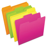 Pendaflex® Glow File Folders, 1-3-cut Tabs, Letter Size, Assorted, 24-pack freeshipping - TVN Wholesale