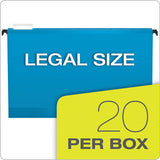 Pendaflex® Surehook Hanging Folders, Legal Size, 1-5-cut Tab, Assorted, 20-box freeshipping - TVN Wholesale