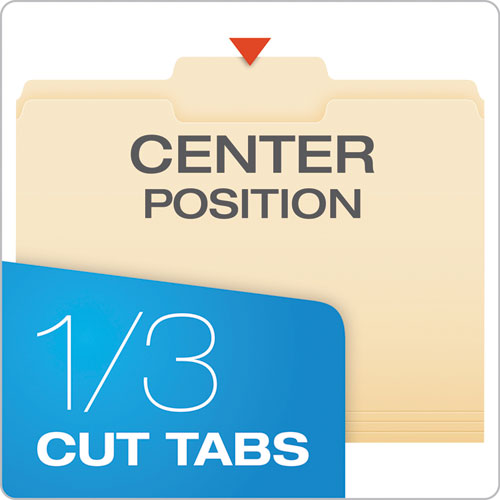 Pendaflex® Manila File Folders, 1-3-cut Tabs, Center Position, Letter Size, 100-box freeshipping - TVN Wholesale