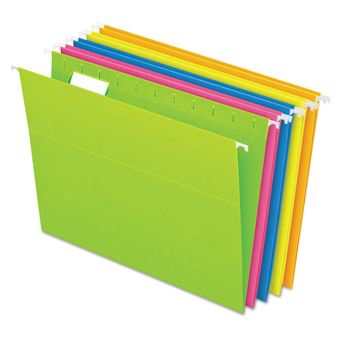 Pendaflex® Glow Hanging File Folders, Letter Size, 1-5-cut Tab, Assorted, 25-box freeshipping - TVN Wholesale