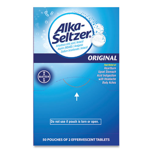 Alka-Seltzer® Antacid And Pain Relief Medicine, Two-pack, 50 Packs-box freeshipping - TVN Wholesale