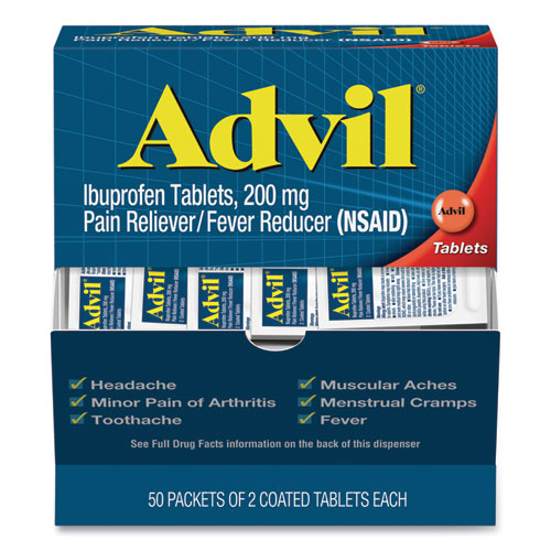 Advil® Ibuprofen Tablets, Two-packs, 50 Packs-box freeshipping - TVN Wholesale