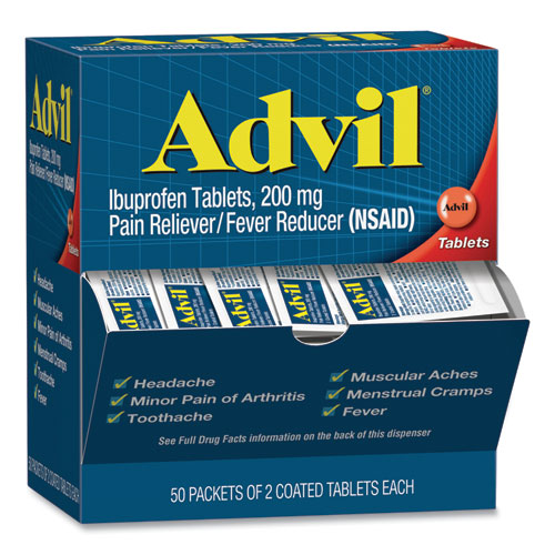 Advil® Ibuprofen Tablets, Two-packs, 50 Packs-box freeshipping - TVN Wholesale