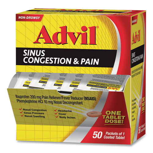 Advil® Sinus Congestion And Pain Relief, 50-box freeshipping - TVN Wholesale