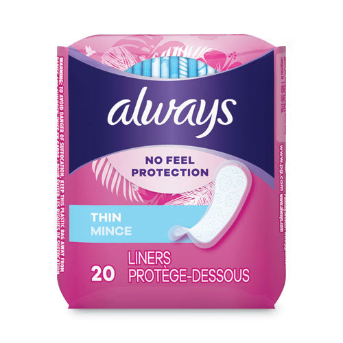Always® Thin Daily Panty Liners, Regular, 20-pack, 24 Packs-carton freeshipping - TVN Wholesale
