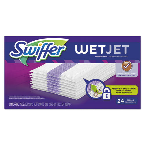 Swiffer® Wetjet System Refill Cloths, 11.3" X 5.4", White, 24-box freeshipping - TVN Wholesale